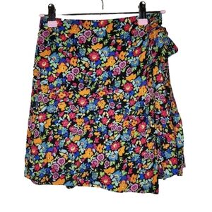 Wild Fable Floral Wrap Mini Skirt Size S